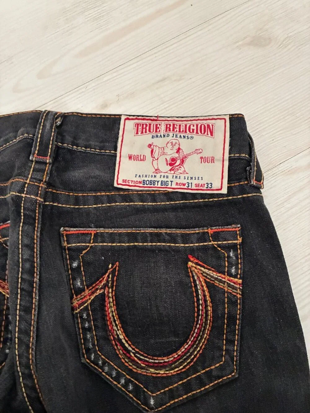 Vintage True Religion Joey Big T Flare Bootcut Jeans Black Y2K 31 (Fit Larger)